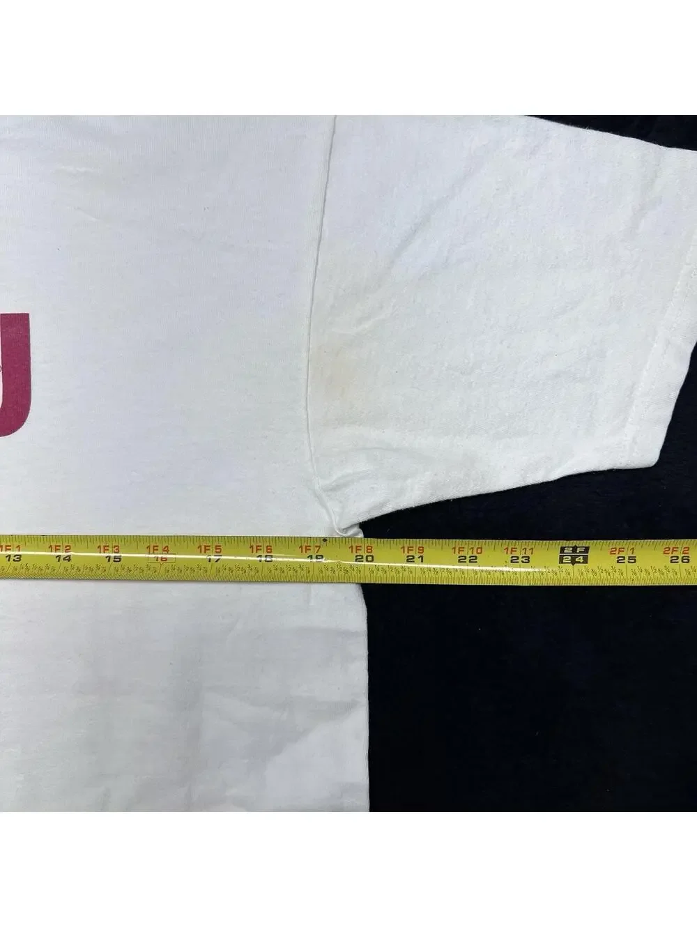 Vintage 90S Guess Jeans Company Spell Out Logo Made In Usa Mens White Tee Medium - Picture 4 of 7